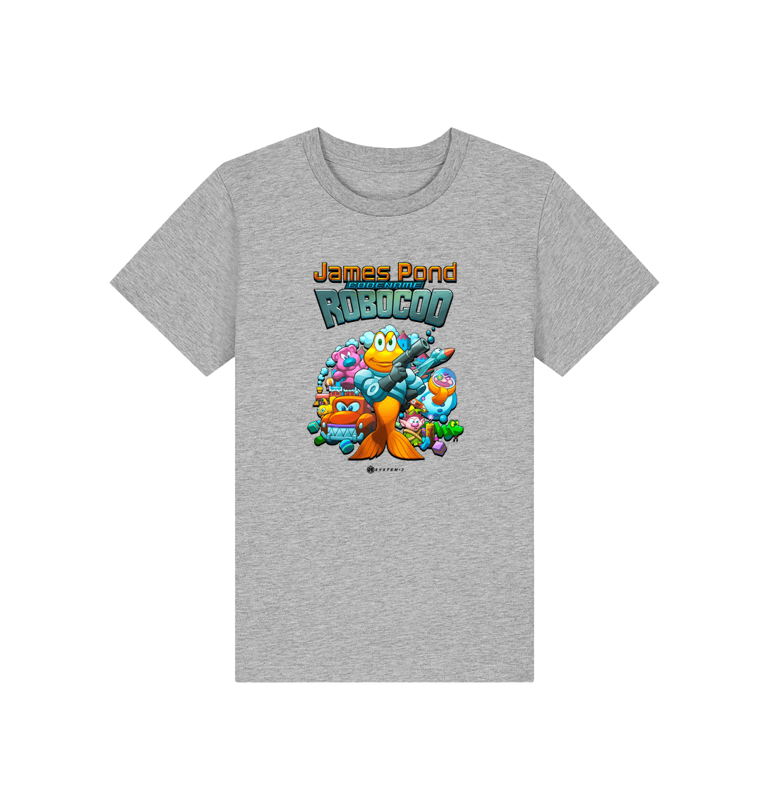 Heather Grey Printed Kids T-Shirt