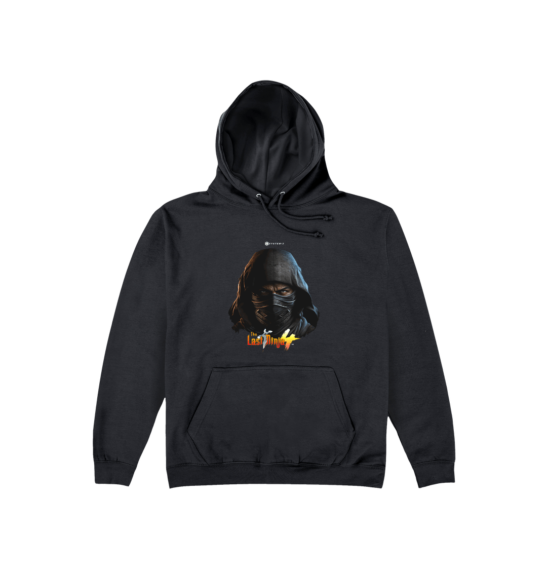 Jet Black Printed Hoody