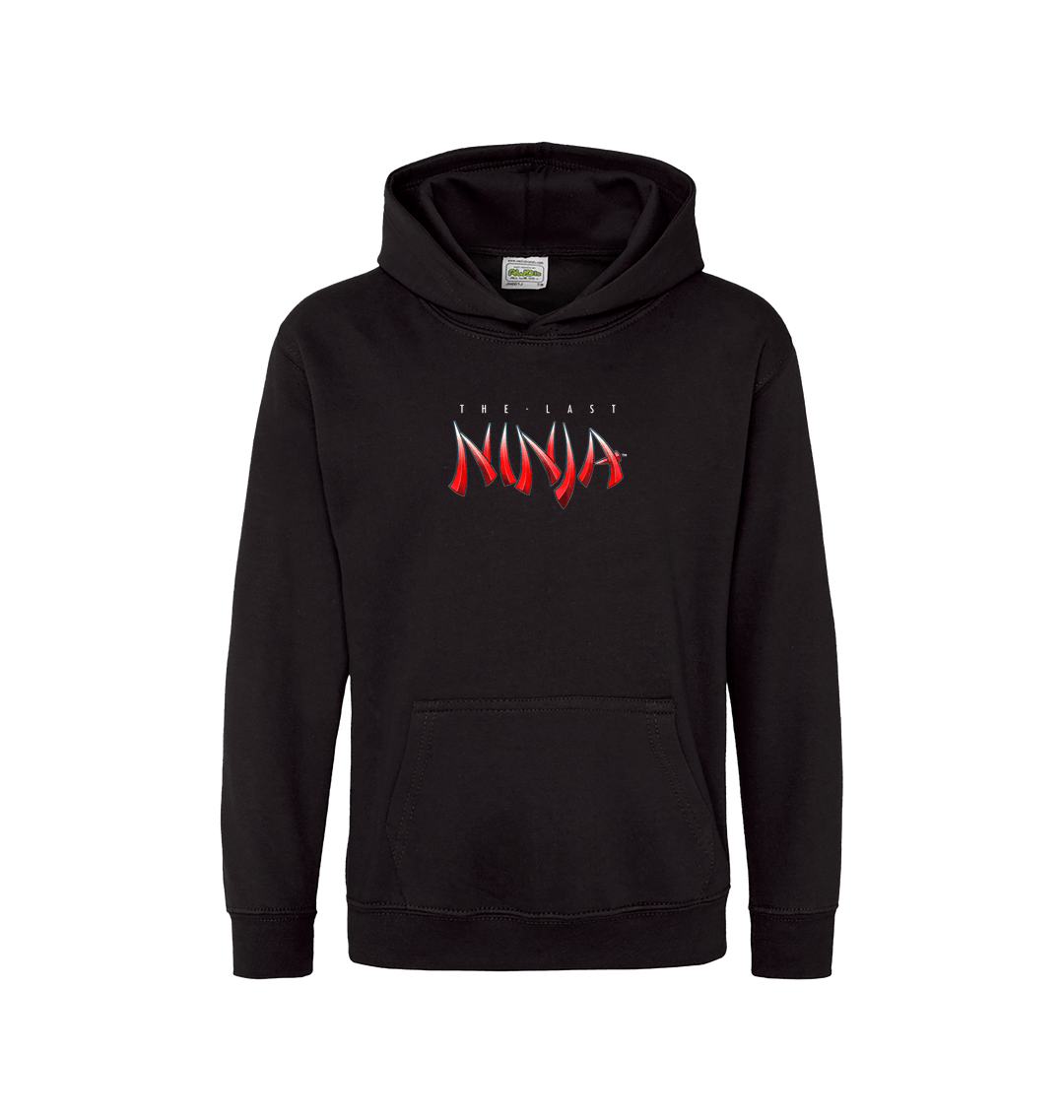 Jet Black Printed Kids Hoodie