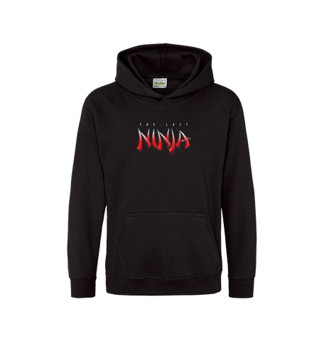 Jet Black Printed Kids Hoodie