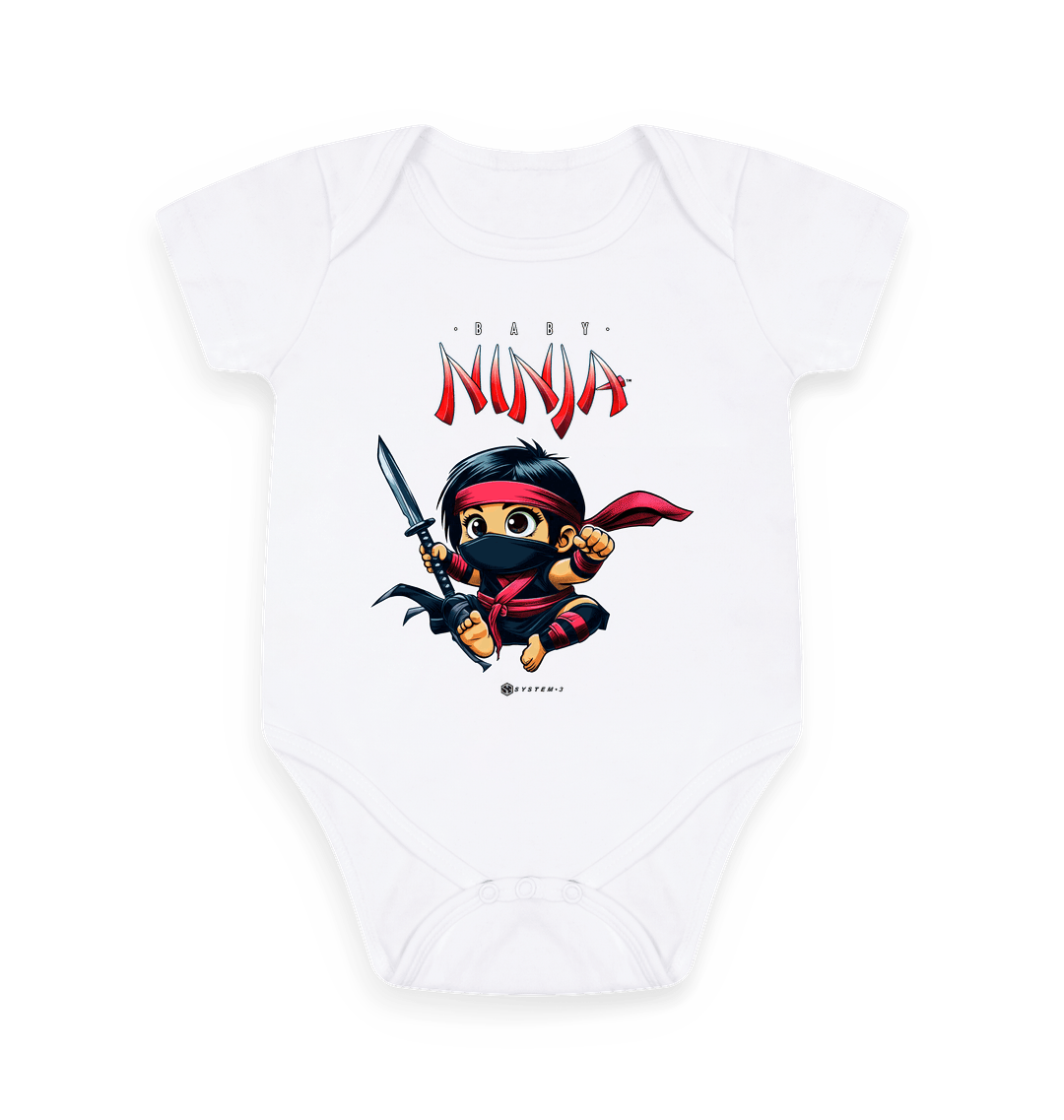 White Printed baby grow
