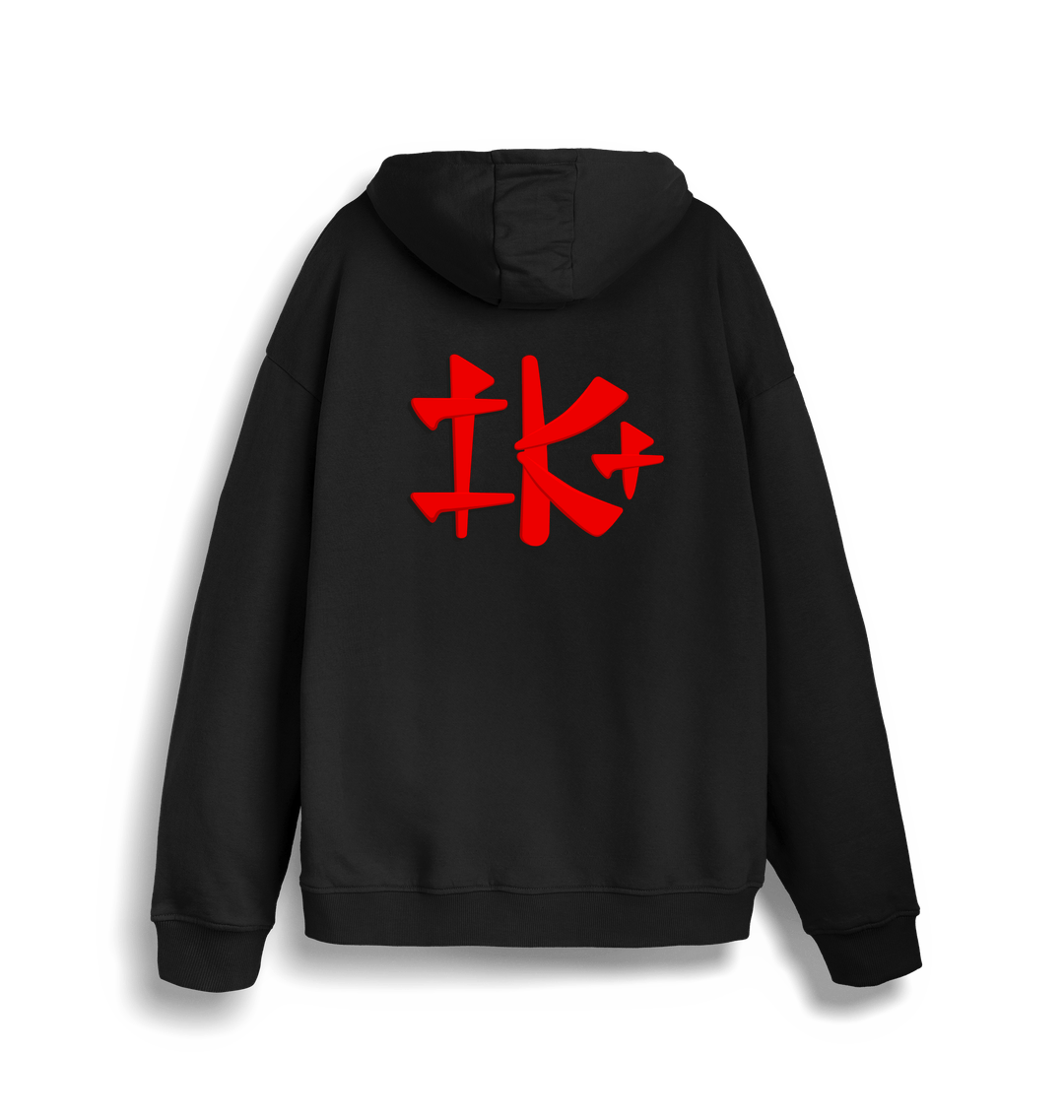 Black Printed Sweater Back