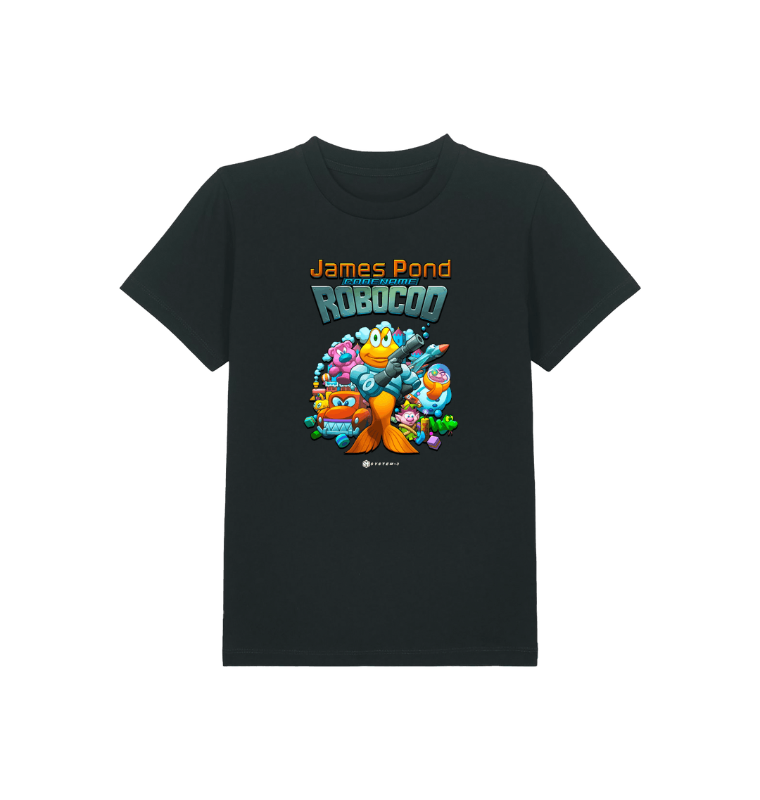 Black Printed Kids T-Shirt