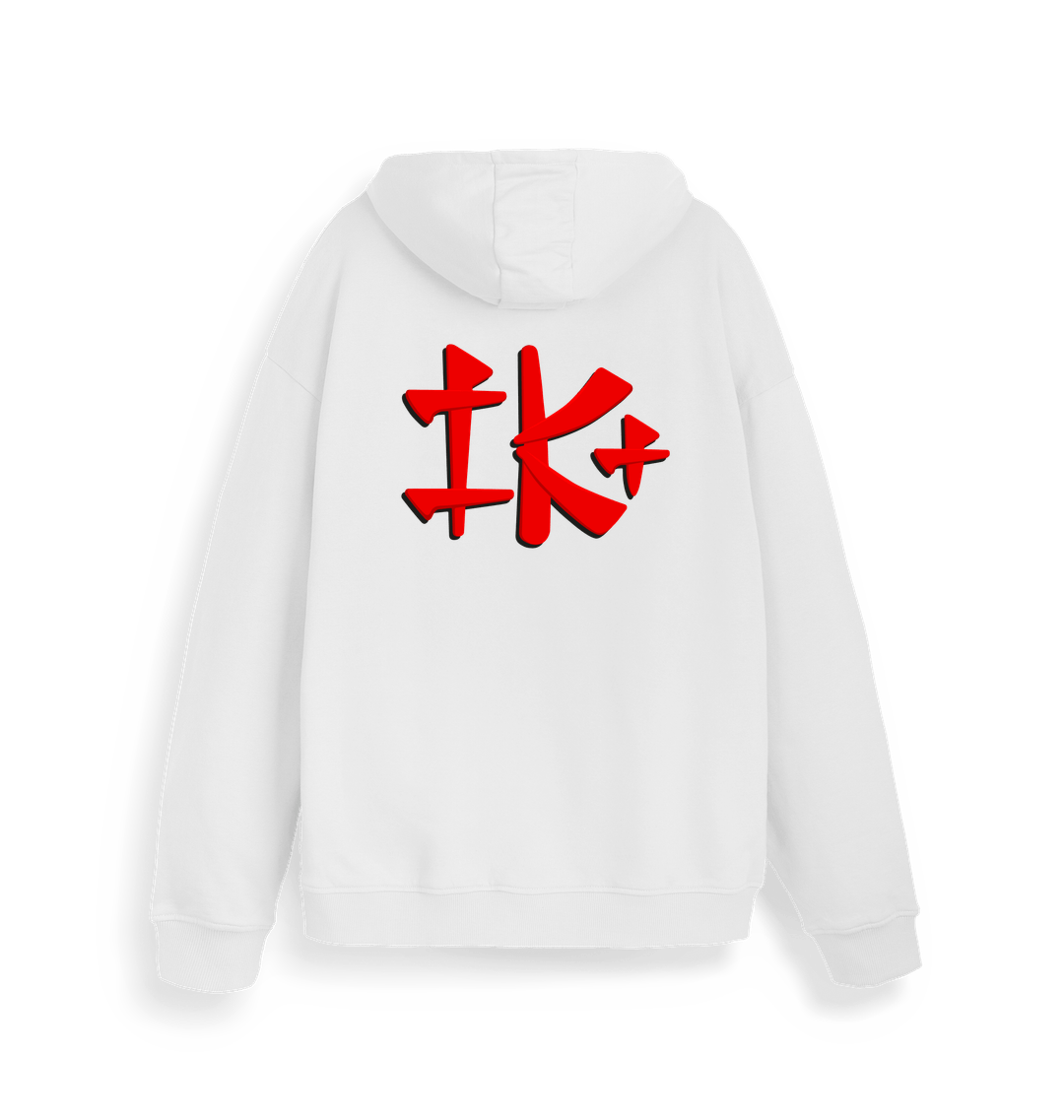 White Printed Sweater Back