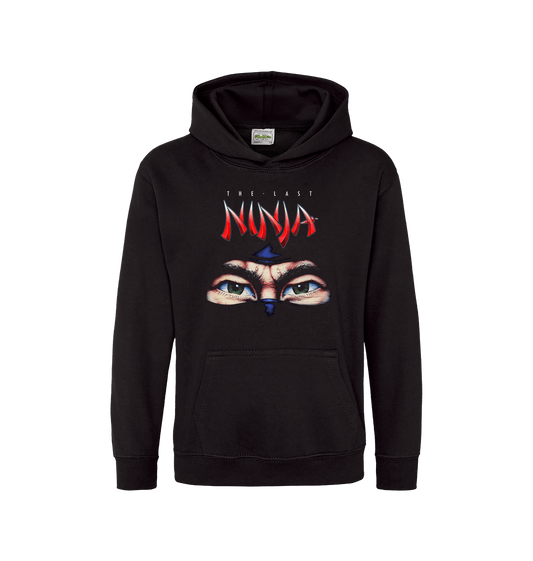 Jet Black Printed Kids Hoodie