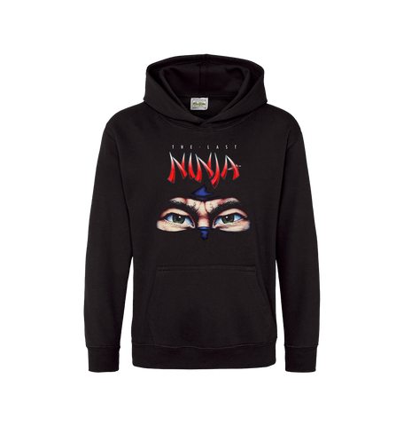 Jet Black Printed Kids Hoodie