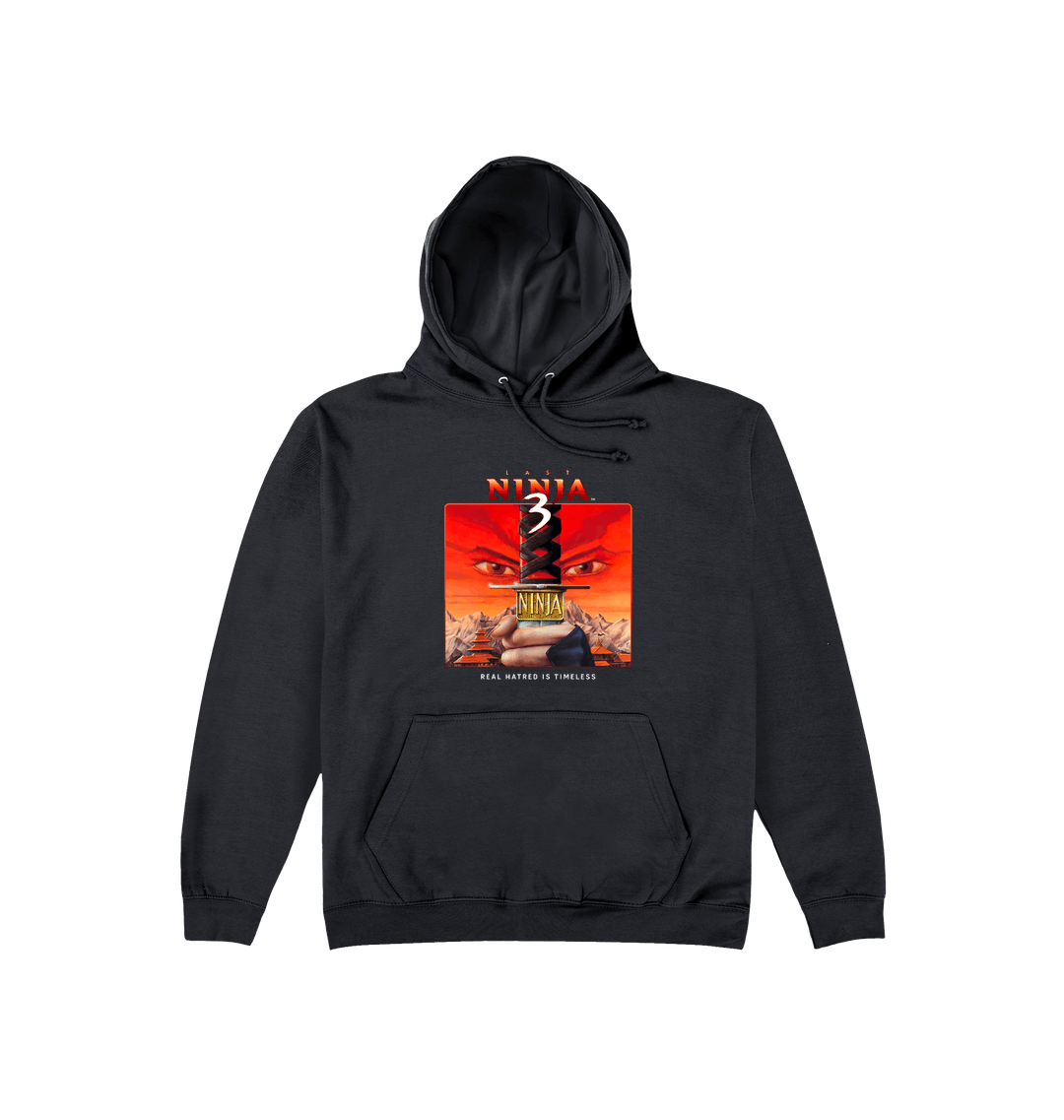 Jet Black Printed Hoody