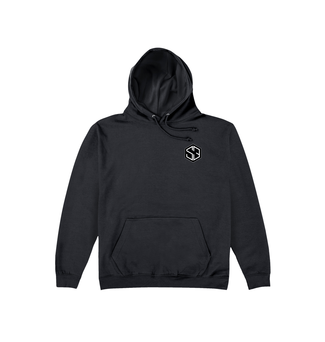 Jet Black Printed Hoody