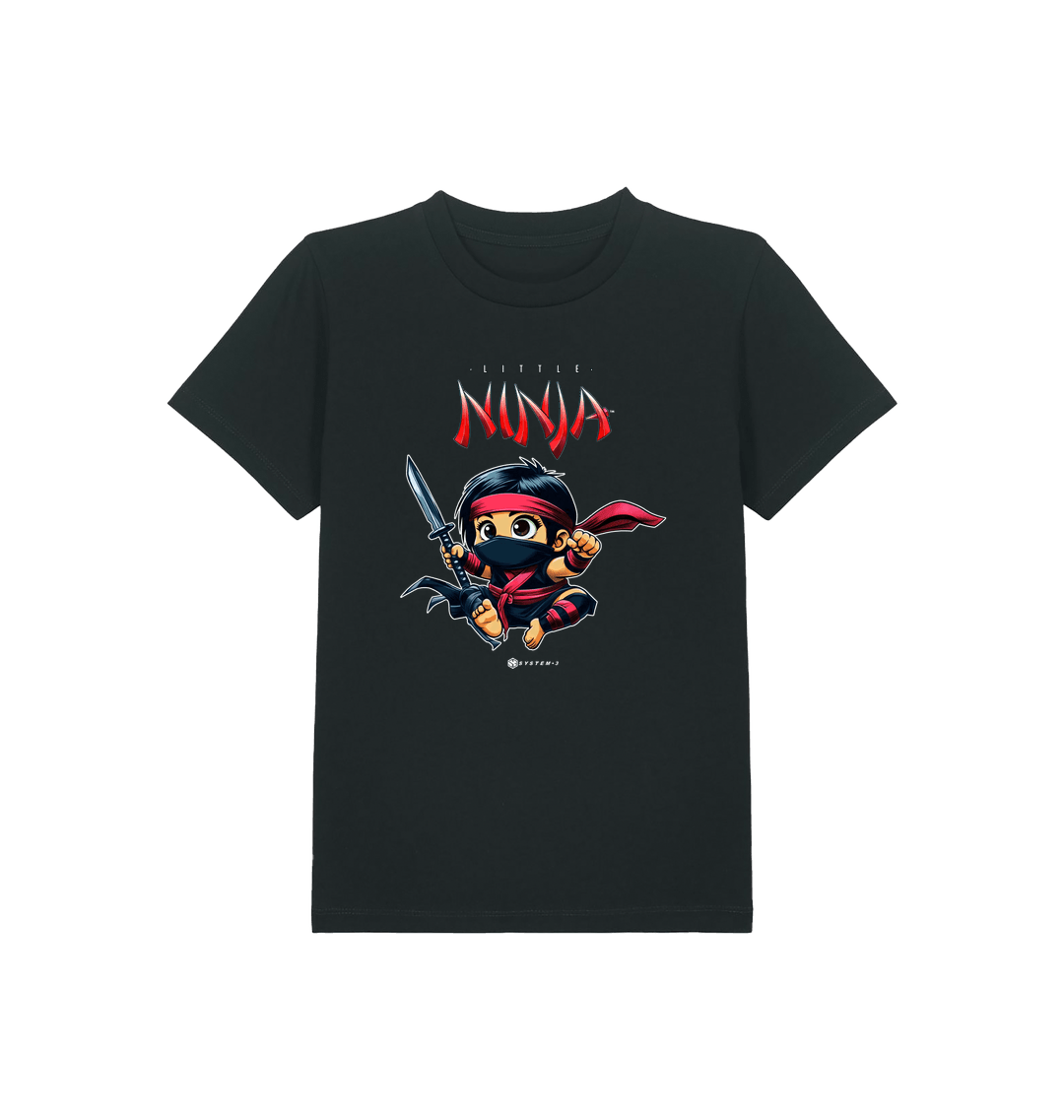 Black Printed Kids T-Shirt