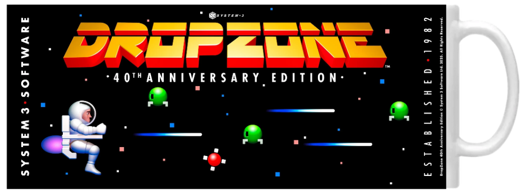 DropZone 40th Anniversary Edition 'Jet-Pack Man' Mug - Black