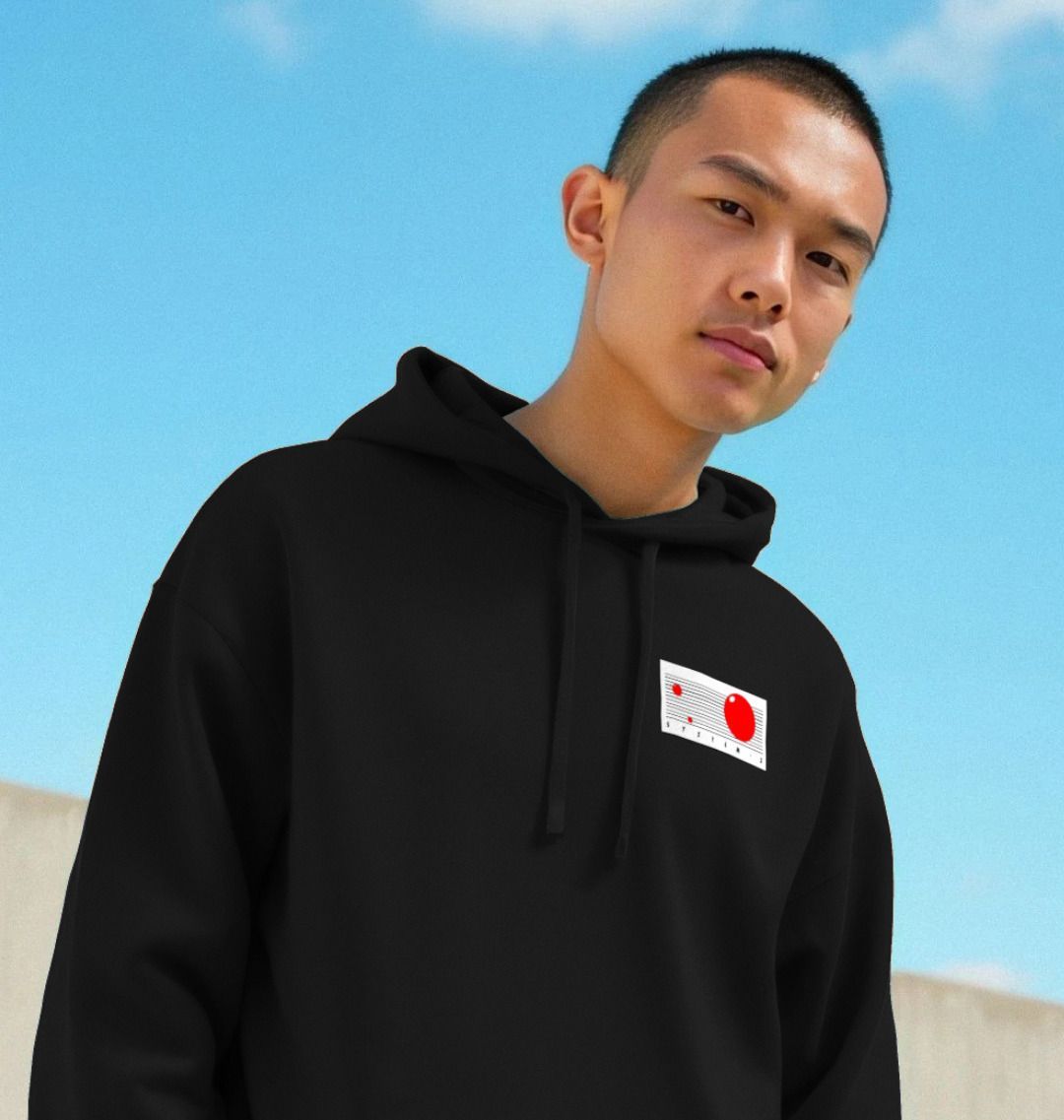 Collectors Limited Edition IK+ Logo Hoodie - Black with Large 22.9 cm High Stitched IK+ Logo on Back and Stitched System 3 Retro Planets Logo on Front