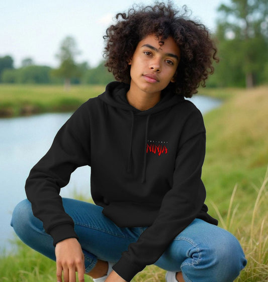 The Last Ninja™ Signature Plus Edition Hoodie – Featuring Front Stitch Logo and Last Ninja Eyes Image on Back