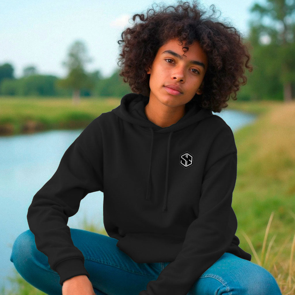 The Signature Collection System 3 Corporate Hoodie – S3 Embroidered Logo on the Front – Jet Black