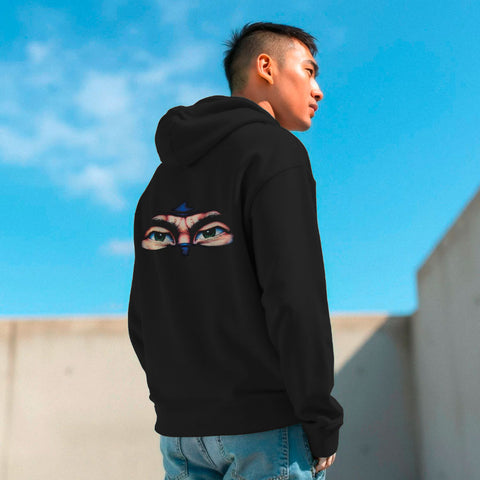 The Last Ninja™ Signature Plus Edition Hoodie – Featuring Front Stitch Logo and Last Ninja Eyes Image on Back