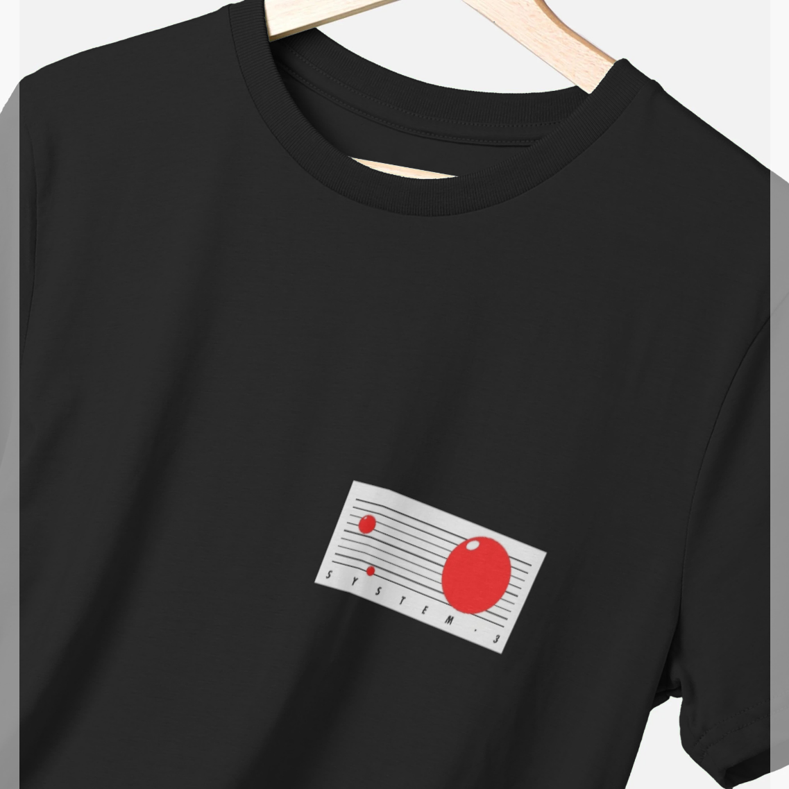 System 3 'Classic Planets' Logo Signature Edition Black T-Shirt - Organic Cotton - Stitched logo