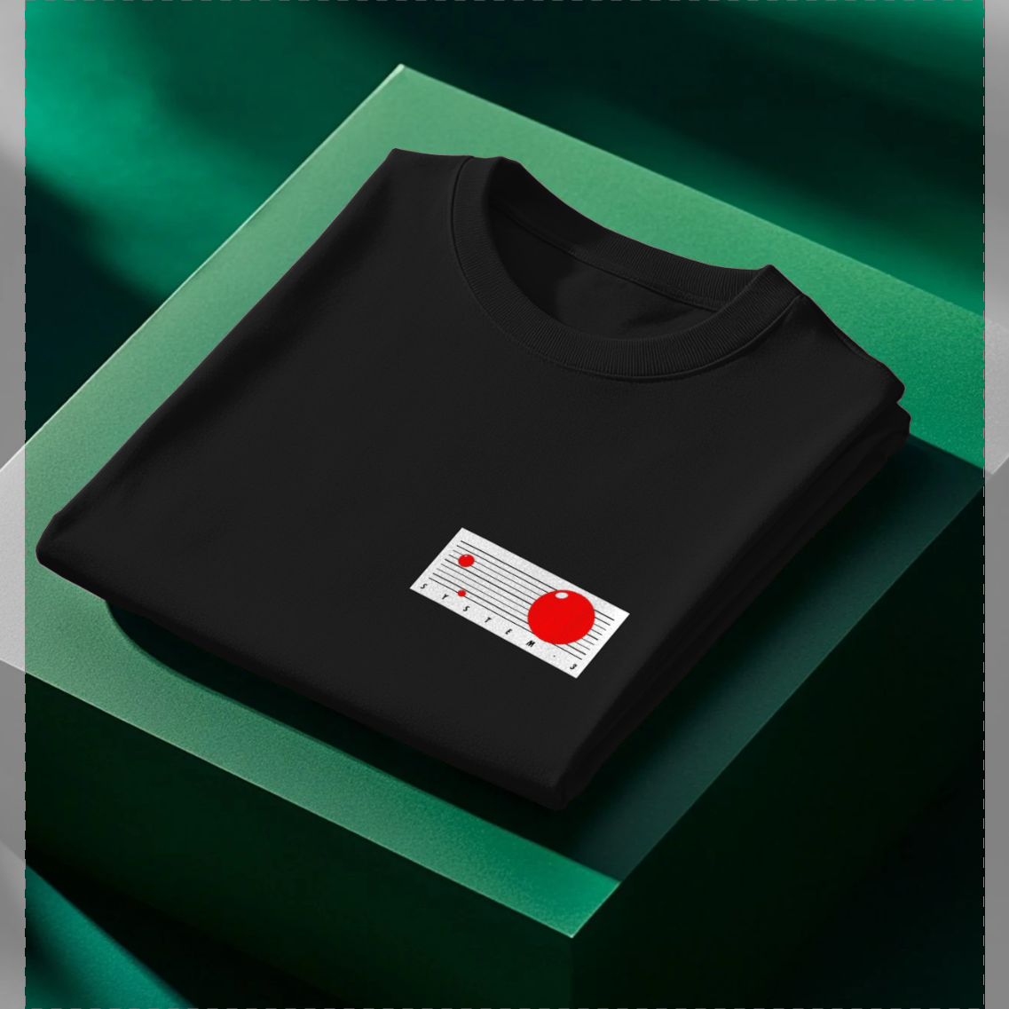System 3 'Classic Planets' Logo Signature Edition Black T-Shirt - Organic Cotton - Stitched logo