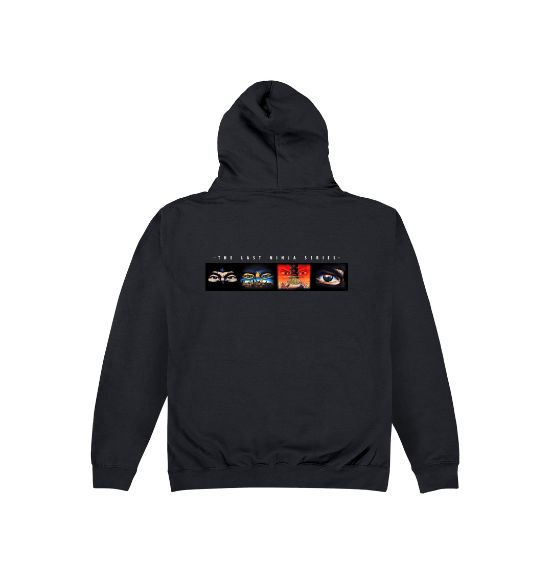 Jet Black Printed Hoody