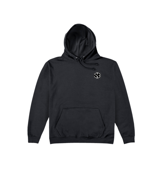 Jet Black Printed Hoody