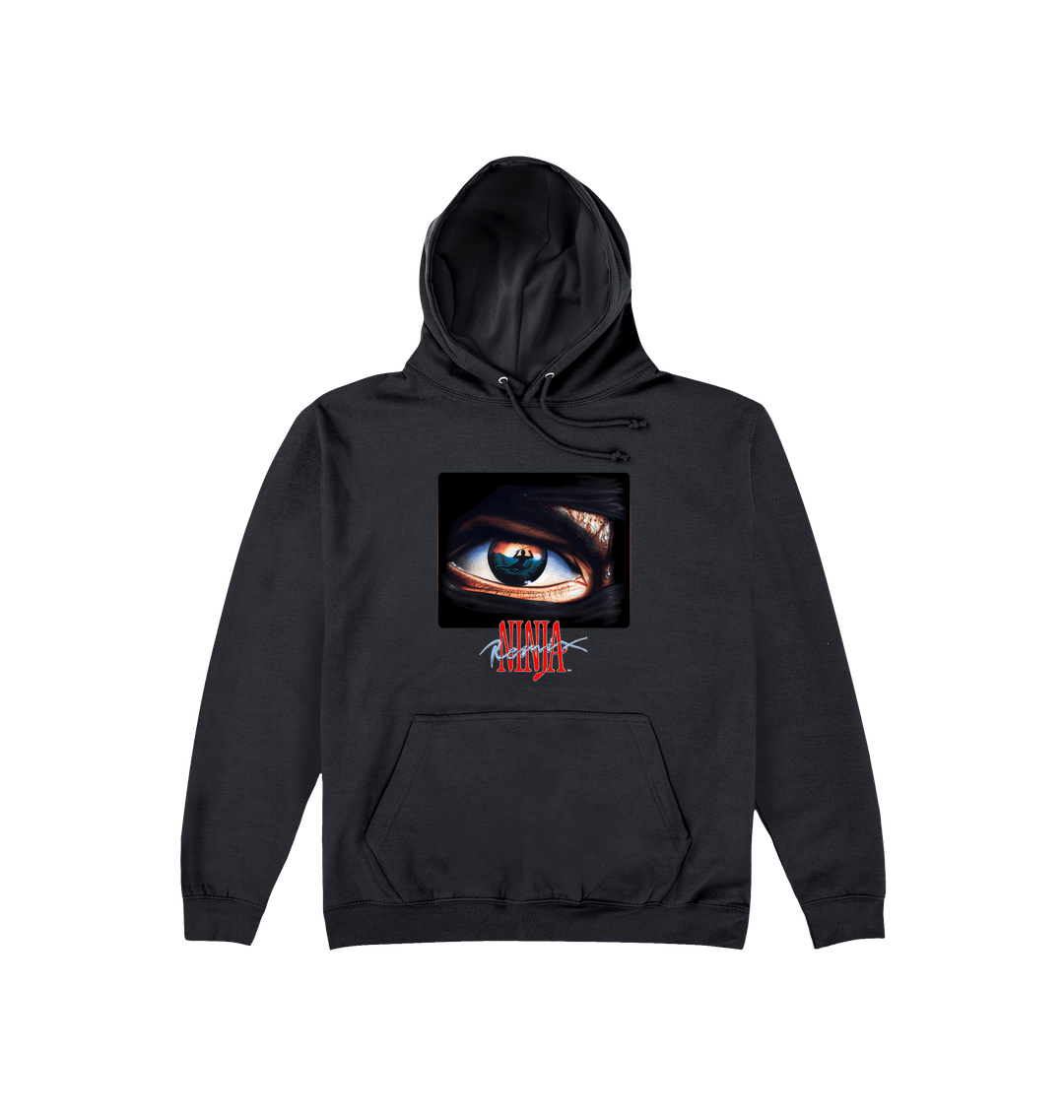 Jet Black Printed Hoody