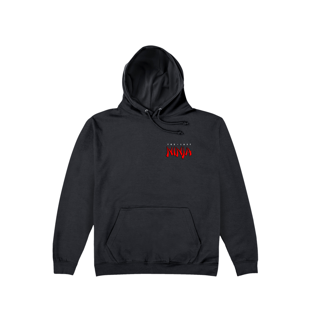 Jet Black Printed Hoody