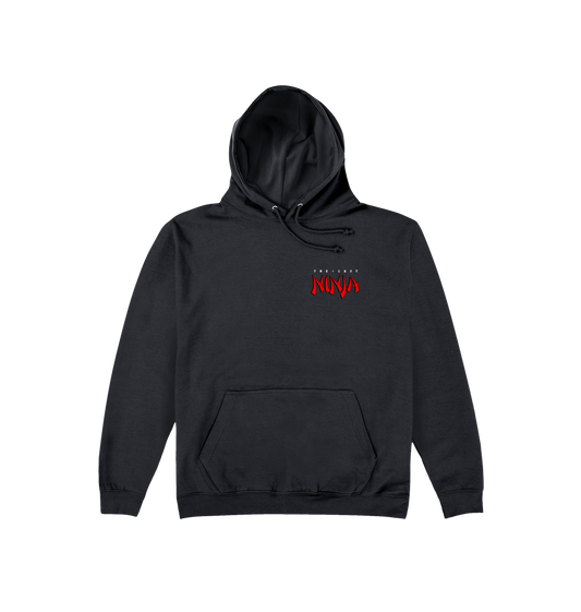 Jet Black Printed Hoody