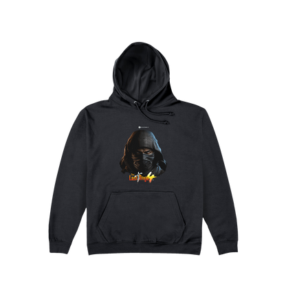 Jet Black Printed Hoody