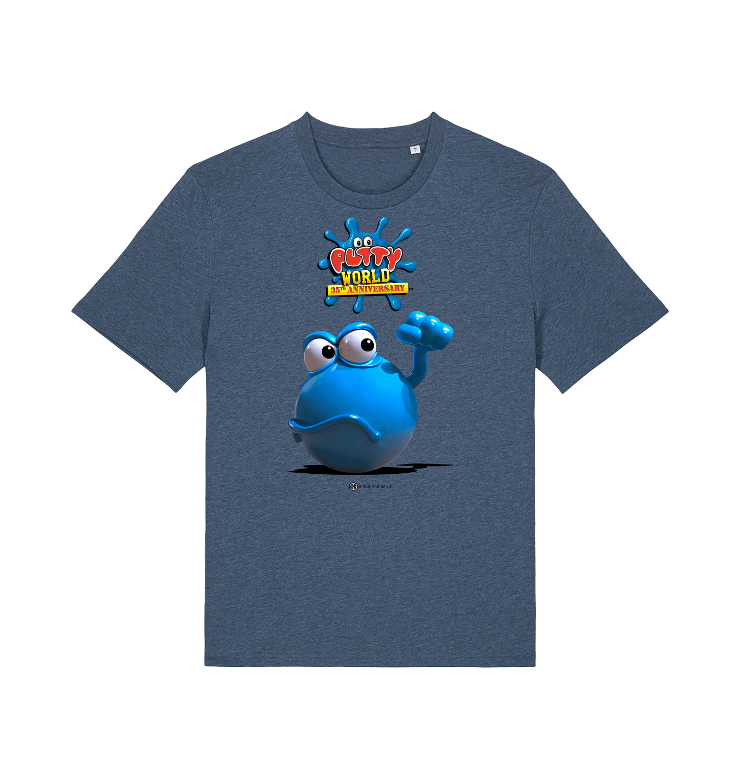 Dark Heather Blue Printed T-shirt Front