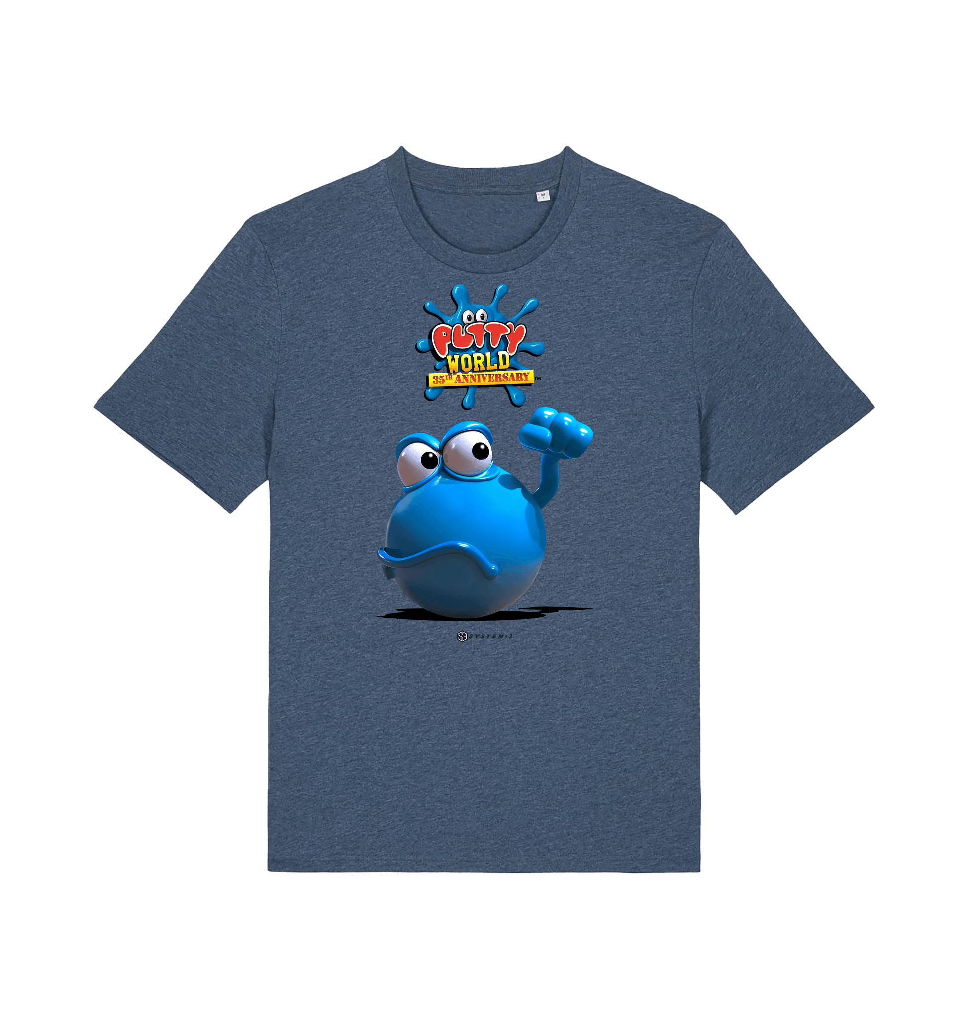 Dark Heather Blue Printed T-shirt Front