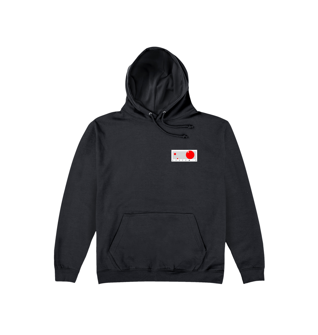 Jet Black Printed Hoody