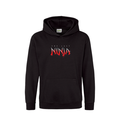 Jet Black Printed Kids Hoodie