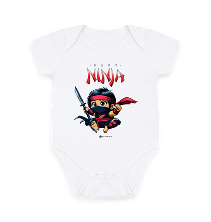 White Printed baby grow