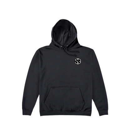 Jet Black Printed Hoody