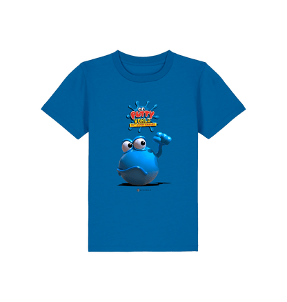 Royal Blue Printed Kids T-Shirt Front