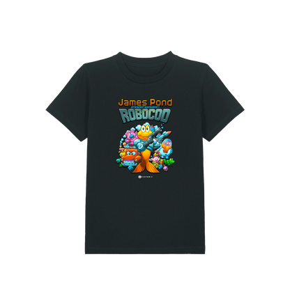 Black Printed Kids T-Shirt