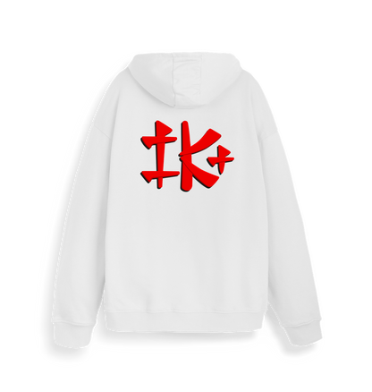White Printed Sweater Back