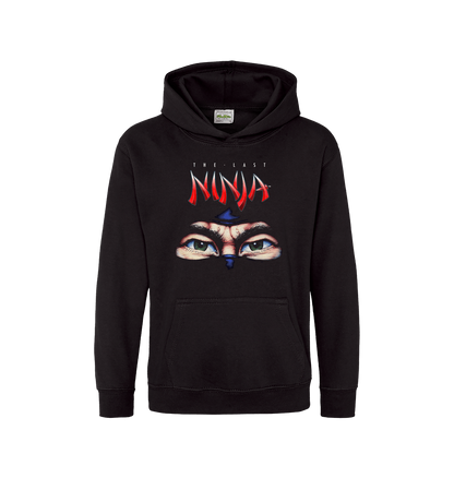 Jet Black Printed Kids Hoodie