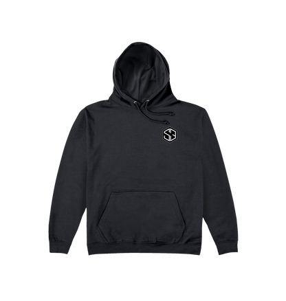 Jet Black Printed Hoody