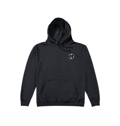 Jet Black Printed Hoody