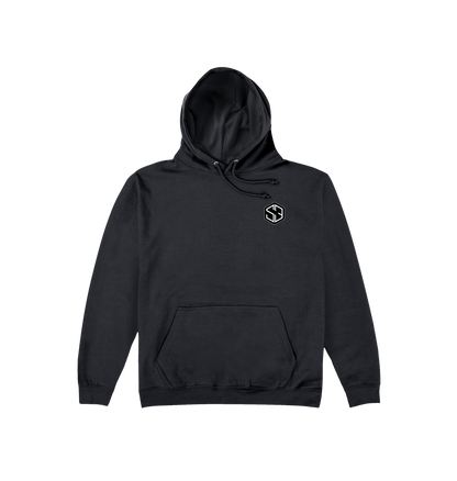 Jet Black Printed Hoody