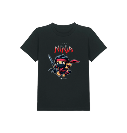 Black Printed Kids T-Shirt
