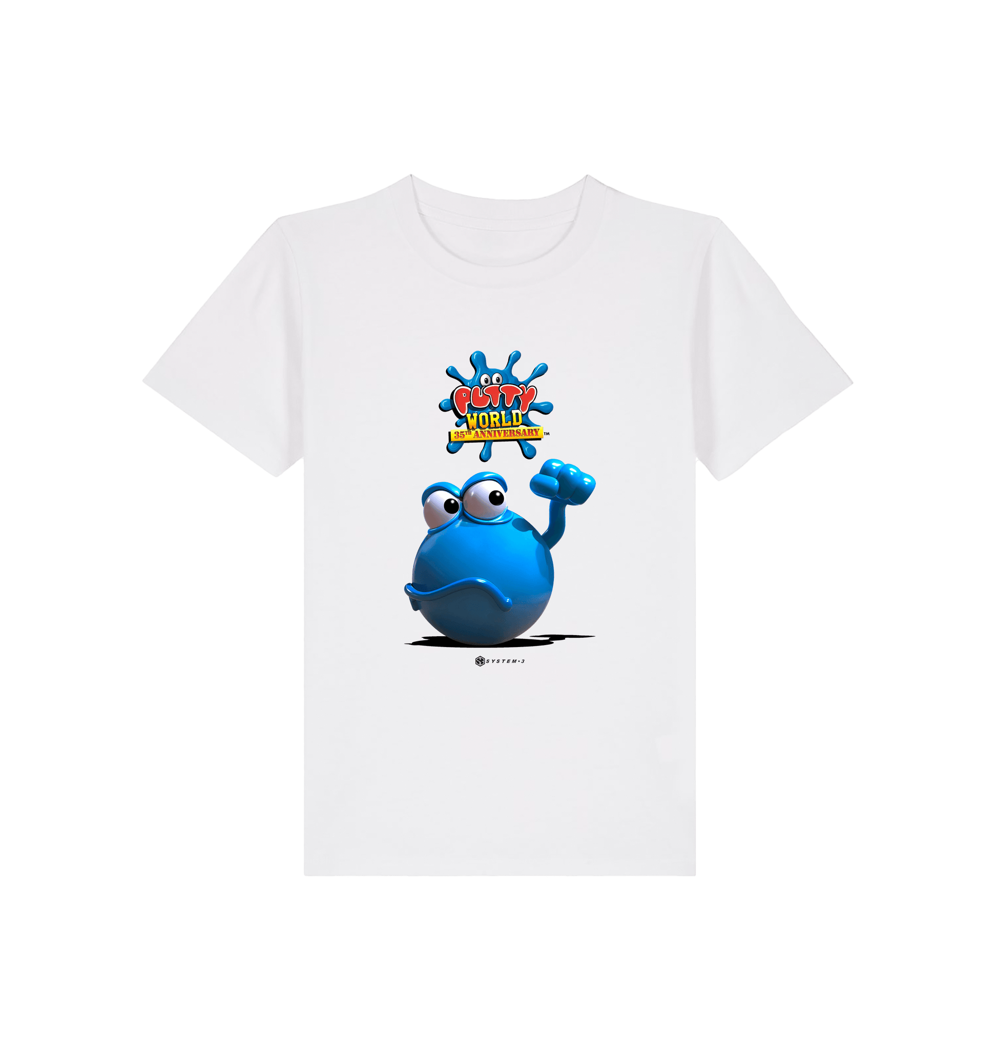 White Printed Kids T-Shirt Front