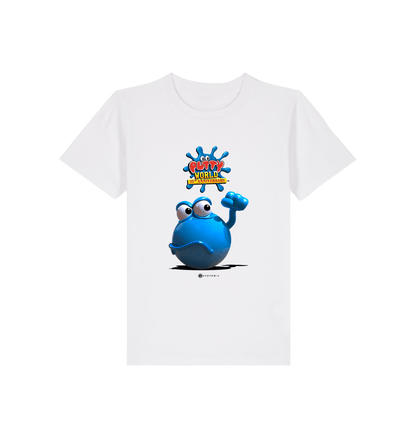 White Printed Kids T-Shirt Front