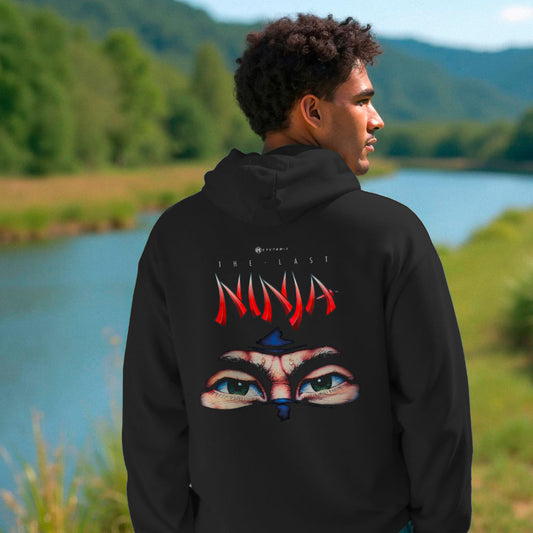 The Last Ninja Classic Edition Hoodie - Eyes and logo on the back.