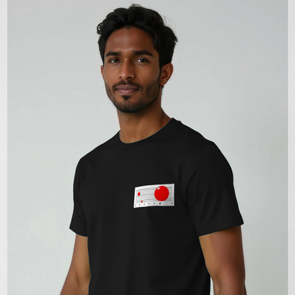 System 3 'Classic Planets' Logo Signature Edition Black T-Shirt  - Organic Cotton -  Stitched logo
