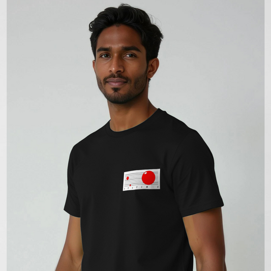 System 3 'Classic Planets' Logo Signature Edition Black T-Shirt  - Organic Cotton -  Stitched logo