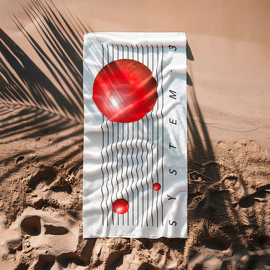 System 3 'Planets' Logo Beach Towel