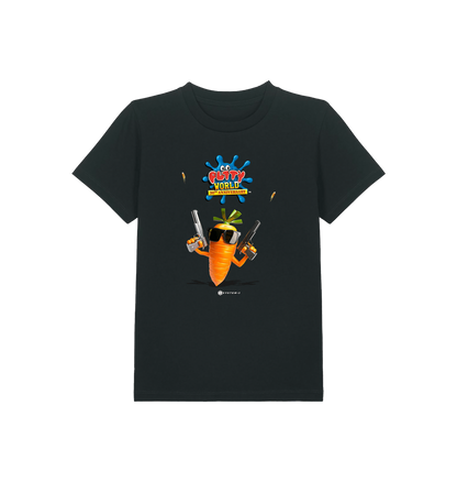 Black Printed Kids T-Shirt