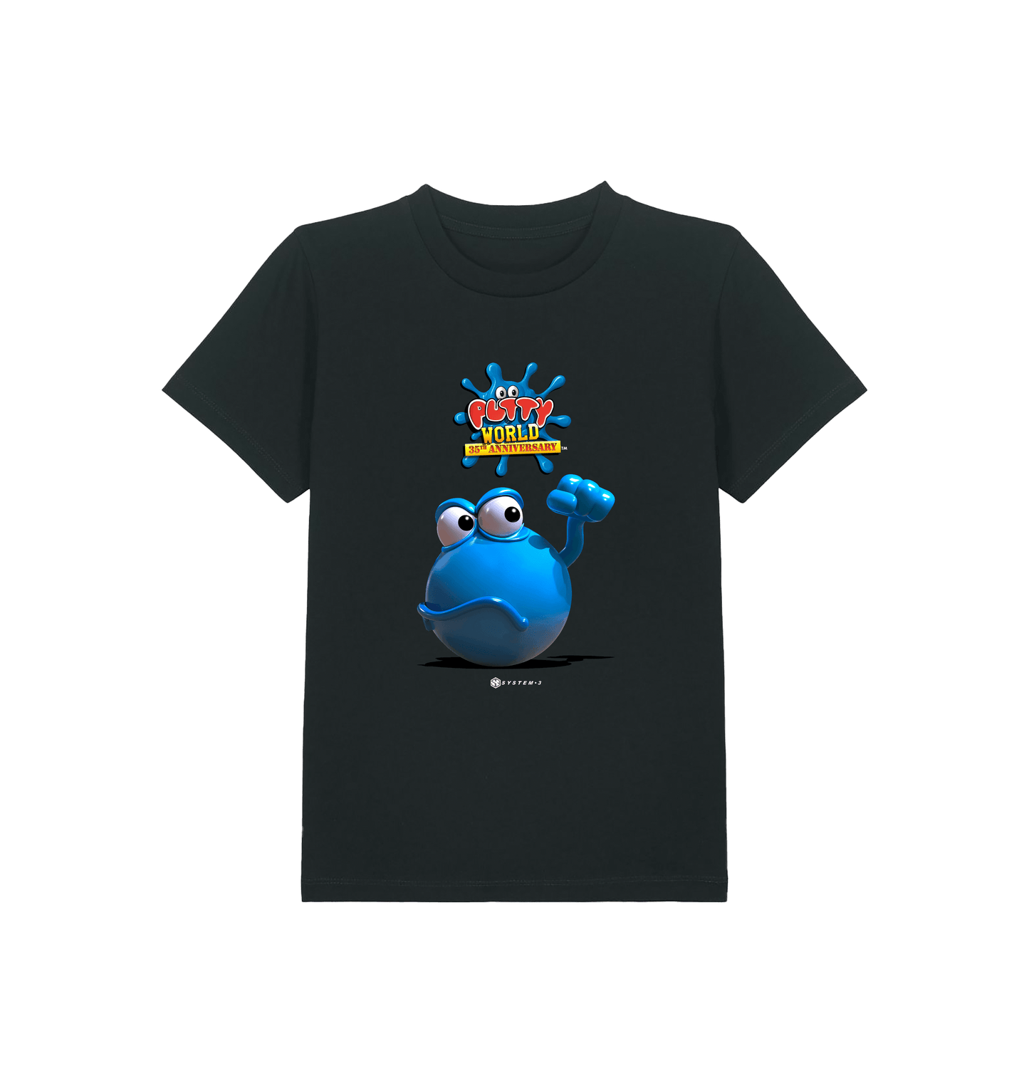 Black Printed Kids T-Shirt Front