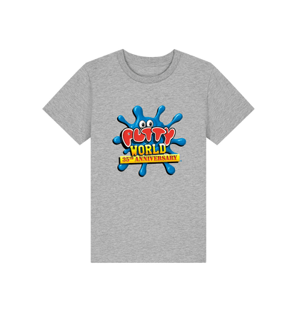 Heather Grey Printed Kids T-Shirt Front