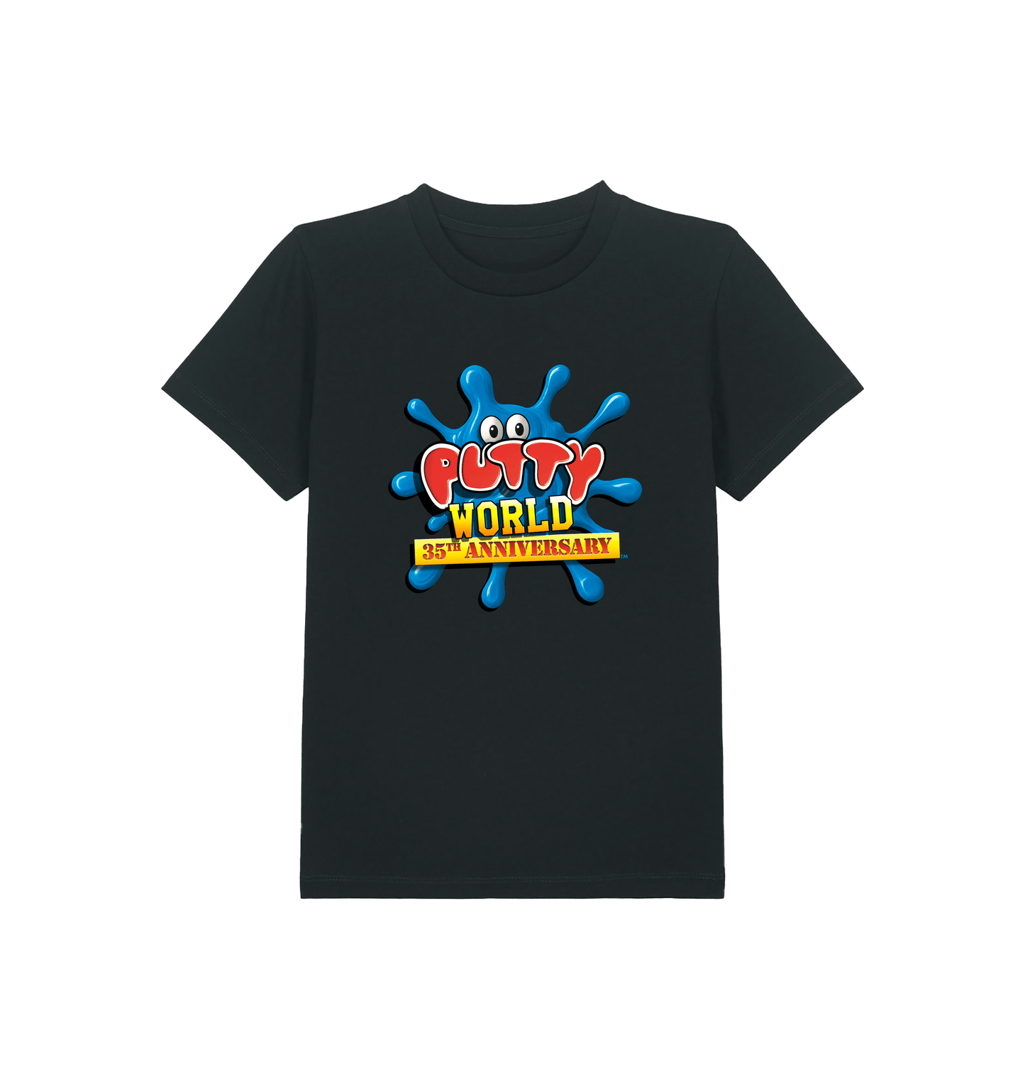 Black Printed Kids T-Shirt Front